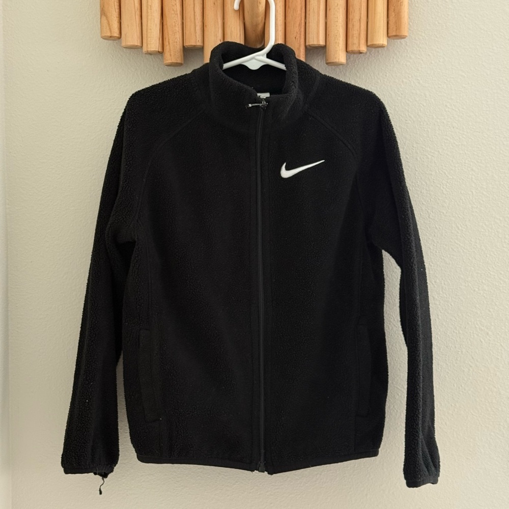 Nike Black Full-Zip Fleece with White Logo